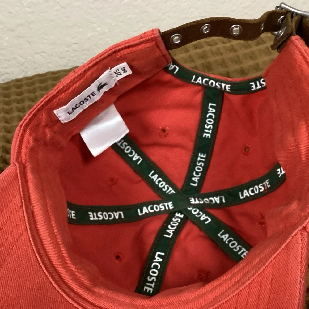 Lacoste Sport KIDS Toddler Hat Size 2-3Y Crocodile Red Dad Hat Strapback